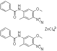 CAS # 14726-28-4, Bis(4-benzamido-6-methoxy-m-toluenediazonium) tetrachlorozincate