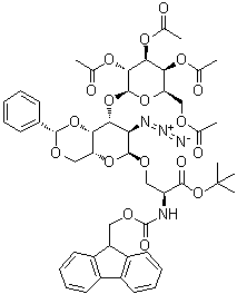 CAS # 1477460-73-3, O-[2-Azido-2-deoxy-4,6-O-[(S)-phenylmethylene]-3-O-(2,3,4,6-tetra-O-acetyl-beta-D-galactopyranosyl)-alpha-D-galactopyranosyl]-N-[(9H-fluoren-9-ylmethoxy)carbonyl]-L-serine 1,1-dimethylethyl ester