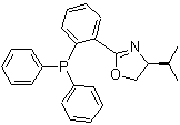 structure of CAS# 148461-14-7, (4S)-2-(2-(Diphenylphosphino)phenyl)-4-isopropyl-4,5-dihydrooxazole