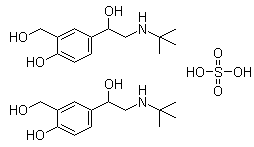 CAS # 148563-16-0, Levosalbutamol sulfate, (alpha1R)-alpha1-[[(1,1-Dimethylethyl)amino]methyl]-4-hydroxy-1,3-benzenedimethanol sulfate (2:1) (salt)
