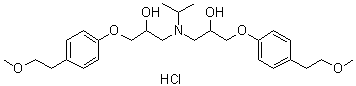 structure of CAS# 1486464-40-7, 1-[[2-羟基-3-[4-(2-甲氧基乙基)苯氧基]丙基]-丙烷-2-基氨基]-3-[4-(2-甲氧基乙基)苯氧基]丙-2-醇盐酸盐