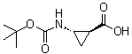 structure of CAS# 1486470-12-5, (1S,2S)-2-[[(1,1-Dimethylethoxy)carbonyl]amino]cyclopropanecarboxylic acid
