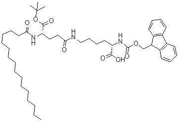structure of CAS# 1491158-62-3, Fmoc-Lys(Pal-Glu-OtBu)-OH
