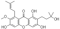CAS # 149155-01-1, Cratoxylone, 1,3,6-Trihydroxy-2-(3-hydroxy-3-methylbutyl)-7-methoxy-8-(3-methyl-2-butenyl)-9H-xanthen-9-one
