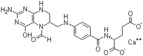 structure of CAS# 1492-18-8, 亚叶酸钙