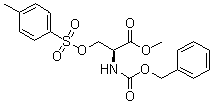 structure of CAS# 1492-52-0, O-[(4-Methylphenyl)sulfonyl]-N-[(phenylmethoxy)carbonyl]-L-serine methyl ester