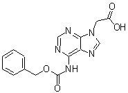 structure of CAS# 149376-67-0, 6-[[(苯基甲氧基)羰基]氨基]-9H-嘌呤-9-乙酸