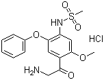 structure of CAS# 149436-41-9, N-(4-(2-Aminoacetyl)-5-methoxy-2-phenoxyphenyl)methanesulfonamide hydrochloride