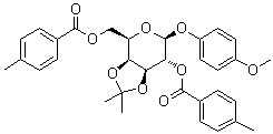 structure of CAS# 1496536-69-6, 4-甲氧基苯基 3,4-O-(1-甲基亚乙基)-beta-D-吡喃半乳糖苷 2,6-二(4-甲基苯甲酸酯)