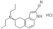 structure of CAS# 149654-41-1, (8R)-8-(Dipropylamino)-6,7,8,9-tetrahydro-3H-benz[e]indole-2-carbonitrile monohydrochloride