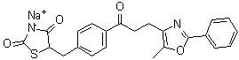 CAS # 149904-87-0, Darglitazone sodium, 5-[[4-[3-(5-Methyl-2-phenyl-4-oxazolyl)-1-oxopropyl]phenyl]methyl]-2,4-thiazolidinedione sodium salt, CP 86325-2