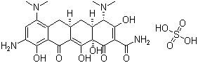 CAS # 149934-20-3, 9-Aminominocycline sulfate, (4S,4aS,5aR,12aS)-9-Amino-4,7-bis(dimethylamino)-1,4,4a,5,5a,6,11,12a-octahydro-3,10,12,12a-tetrahydroxy-1,11-dioxo-2-naphthacenecarboxamide sulfate