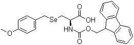 structure of CAS# 150308-80-8, N-芴甲氧羰基-3-[[(4-甲氧基苯基)甲基]硒基]-L-丙氨酸
