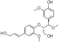 structure of CAS# 150333-85-0, (betaR,gammaR)-rel-4-Hydroxy-beta-[4-[(1E)-3-hydroxy-1-propen-1-yl]-2-methoxyphenoxy]-gamma,3-dimethoxybenzenepropanol