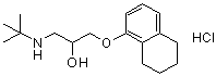 CAS # 15148-92-2, 1-(tert-Butylamino)-3-[(5,6,7,8-tetrahydro-1-naphthyl)oxy]-2-propanol hydrochloride