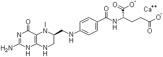 structure of CAS# 151533-22-1, L-5-甲基四氢叶酸钙