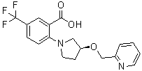structure of CAS# 1515856-92-4, 2-[(3S)-3-(2-吡啶基甲氧基)-1-吡咯烷基]-5-(三氟甲基)苯甲酸