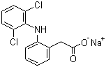 CAS # 15307-79-6, Diclofenac sodium, 2-[(2,6-Dichlorophenyl)amino]benzeneacetic acid sodium salt