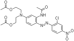CAS 登录号：1533-78-4, 分散红 167:1, 2,2'-[[3-乙酰氨基-4-[(2-氯-4-硝基苯基)偶氮]苯基]亚氨基]二乙酸乙酯