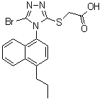 CAS 登录号：1533519-96-8, 2-[[5-溴-4-(4-丙基萘-1-基)-4H-1,2,4-三唑-3-基]硫基]乙酸