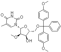 structure of CAS# 153631-19-7, 5'-O-[二(4-甲氧基苯基)苯基甲基]-5-甲基-2'-O-甲基尿苷