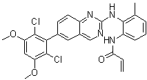 CAS # 1538604-68-0, N-[2-[[6-(2,6-Dichloro-3,5-dimethoxyphenyl)-2-quinazolinyl]amino]-3-methylphenyl]-2-propenamide