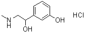 CAS # 154-86-9, DL-Phenylephrine hydrochloride, (±)-Phenylephrine hydrochloride, 1-(3-Hydroxyphenyl)-2-methylaminoethanol hydrochloride, NSC 14029