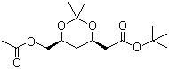 structure of CAS# 154026-95-6, (4R-cis)-6-[(乙酰氧基)甲基]-2,2-二甲基-1,3-二氧六环-4-乙酸叔丁酯