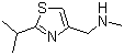 CAS # 154212-60-9, 2-Isopropyl-4-(methylaminomethyl)thiazole, 1-(2-Isopropylthiazol-4-yl)-N-methyl methanamine