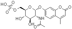 CAS # 154639-35-7, 7-[[2-(Acetylamino)-2-deoxy-6-O-sulfo-alpha-D-glucopyranosyl]oxy]-4-methyl-2H-1-benzopyran-2-one