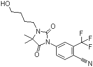 CAS 登录号：154992-24-2, RU 58841, 4-[3-(4-羟基丁基)-4,4-二甲基-2,5-二氧代-1-咪唑烷基]-2-(三氟甲基)苯腈