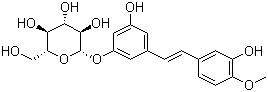 CAS # 155-58-8, Rhapontin, 3-Hydroxy-5-[2-(3-hydroxy-4-methoxyphenyl)vinyl]phenyl-beta-D-glucopyranoside