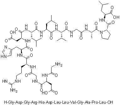 CAS 登录号：155114-45-7, 甘氨酰-L-alpha-天冬氨酰甘氨酰-L-精氨酰-L-组氨酰-L-alpha-天冬氨酰-L-亮氨酰-L-亮氨酰-L-缬氨酰甘氨酰-L-丙氨酰-L-脯氨酰-L-亮氨酸
