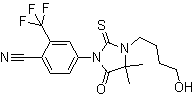 CAS # 155180-53-3, 4-[4,4-Dimethyl-3-(4-hydroxybutyl)-5-oxo-2-thioxo-1-imidazolidinyl]-2-(trifluoromethyl)benzonitrile, RU 59063