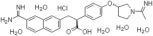 CAS # 155204-81-2, DX 9065a, (alphaS)-7-(Aminoiminomethyl)-alpha-[4-[[(3S)-1-(1-iminoethyl)-3-pyrrolidinyl]oxy]phenyl]-2-naphthalenepropanoic acid hydrochloride hydrate
