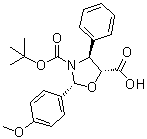 structure of CAS# 155396-69-3, (2R,4S,5R)-2-(4-甲氧基苯基)-4-苯基-3,5-恶唑烷二甲酸 3-叔丁酯