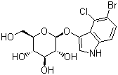 structure of CAS# 15548-60-4, 5-溴-4-氯-3-吲哚基-beta-D-吡喃葡糖苷