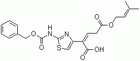CAS # 155657-19-5, (E,Z)-2-(2-Benzyloxycarbonylamino-4-thiazol)-4-(3-methyl-2-butenyloxycarbonyl)-2-butenoic acid