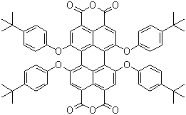structure of CAS# 156028-30-7, 1,6,7,12-四叔丁基苯氧基苝-3,4,9,10-四甲酸二酐