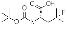 CAS # 156047-44-8, N-[(1,1-Dimethylethoxy)carbonyl]-4-fluoro-N-methyl-L-leucine