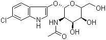 structure of CAS# 156117-44-1, 6-氯-3-吲哚基 N-乙酰基-beta-D-氨基葡萄糖苷
