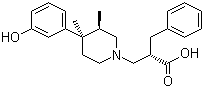structure of CAS# 156130-41-5, (R)-2-苄基-3-[(3R,4R)-4-(3-羟基苯基)-3,4-二甲基哌啶-1-基]丙酸