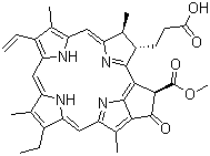 CAS # 15664-29-6, Pheophorbide A, (3S,4S)-9-Ethenyl-14-ethyl-21-(methoxycarbonyl)-4,8,13,18-tetramethyl-20-oxo-3-phorbinepropanoic acid
