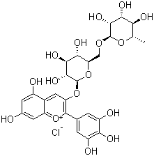 structure of CAS# 15674-58-5, Delphinidin 3-rutinoside chloride
