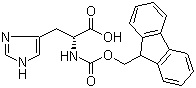 Fmoc-D-组氨酸分子结构 (CAS 157355-79-8)