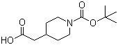 CAS # 157688-46-5, 1-Boc-4-piperidylacetic acid, 1-Boc-4-piperidineacetic acid, 2-[1-[(2-Methylpropan-2-yl)oxycarbonyl]-4-piperidyl]acetic acid, 4-Carboxymethyl-piperidine-1-carboxylic acid tert-butyl ester