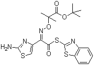 CAS 登录号：158183-05-2, 头孢他啶侧链酸活性酯, 头孢他啶侧链酸, (2-氨基噻唑-4-基)-2-(特丁氧羰基)-异丙氧亚氨基乙酸 2-巯基苯并噻唑酯
