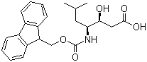 structure of CAS# 158257-40-0, (3S,4S)-4-[(芴甲氧羰基)氨基]-3-羟基-6-甲基庚酸