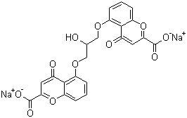 structure of CAS# 15826-37-6, 色甘酸钠