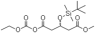 CAS # 158275-79-7, 1-Ethoxycarbonyl-5-methyl-(3R)-3-tert-butyl-dimethylsilyloxypentanedioate, R-(-)-3-(tert-Butyldimethylsilyloxy)glutaric acid monomethyl ester monoethyl carbonate anhydride
